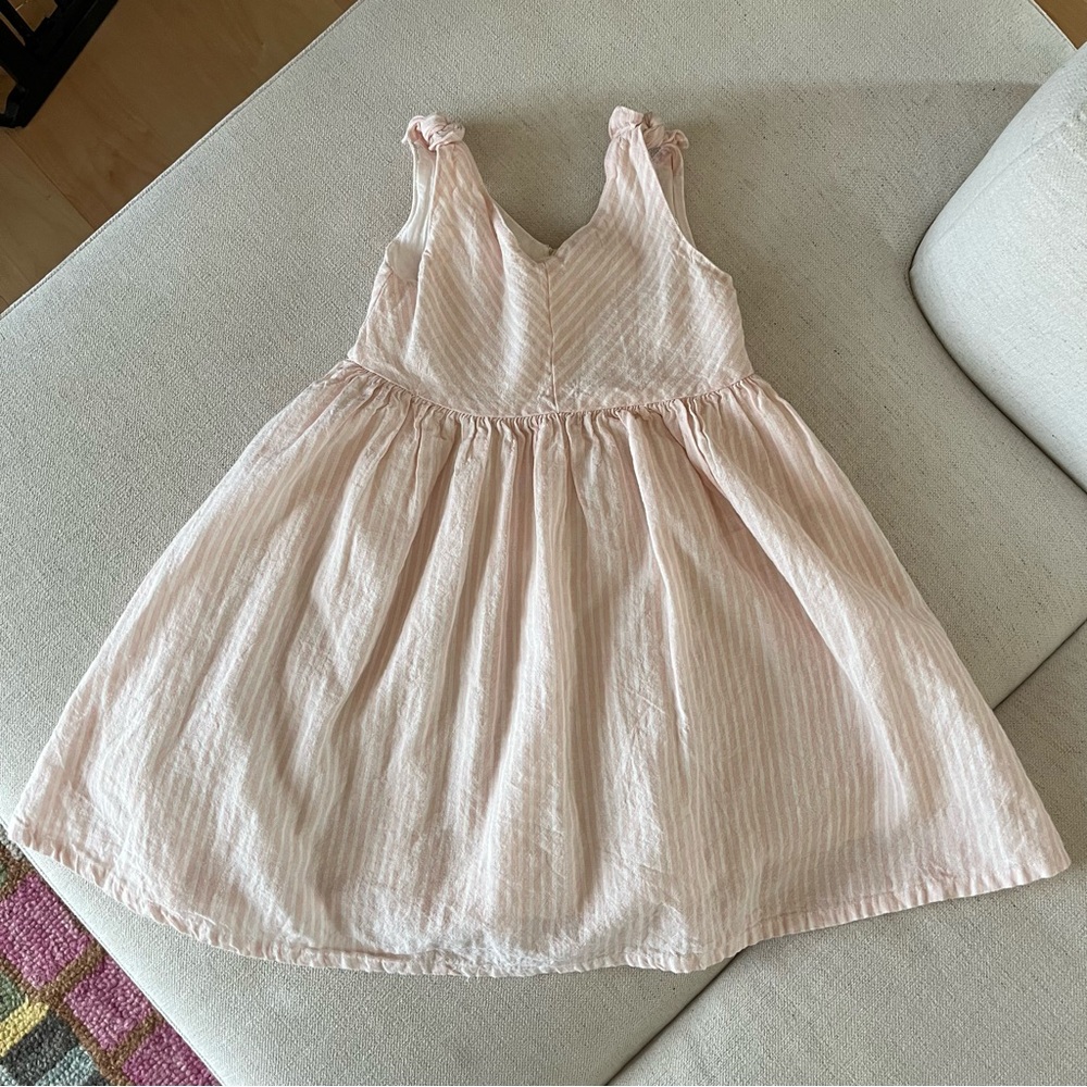 HOPE & HENRY pink seersucker swing dress.